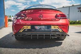 Street Pro Heckschürze Heck Ansatz Diffusor für Mercedes-AMG C43 Coupe C205 rot