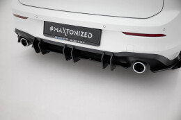 Street Pro Heckschürze Heck Ansatz Diffusor V.2 passend für VW Golf 8 GTI SCHWARZ