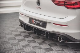 Street Pro Heckschürze Heck Ansatz Diffusor V.2 für VW Golf 8 GTI SCHWARZ-ROT
