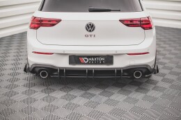 Street Pro Heckschürze Heck Ansatz Diffusor V.2 für VW Golf 8 GTI rot