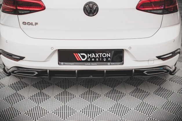 Street Pro Heckschürze Heck Ansatz Diffusor passend für VW Golf R-Line Mk 7 Facelift SCHWARZ
