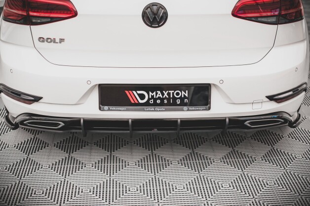 Street Pro Heckschürze Heck Ansatz Diffusor passend für VW Golf R-Line Mk 7 Facelift ROT