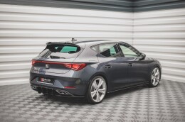 Street Pro Heck Ansatz Diffusor + Flaps passend für Seat Leon FR Hatchback Mk4 rot