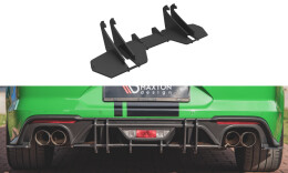 Street Pro Heckschürze Heck Ansatz Diffusor passend für Ford Mustang GT Mk6 Facelift SCHWARZ