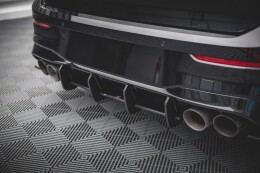 Street Pro Heckschürze Heck Ansatz Diffusor für VW Golf R Mk8 SCHWARZ-ROT