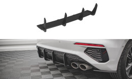 Street Pro Heckschürze Heck Ansatz Diffusor passend für Audi S3 8Y schwarz-rot
