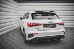 Street Pro Heckschürze Heck Ansatz Diffusor passend für Audi S3 8Y schwarz-rot