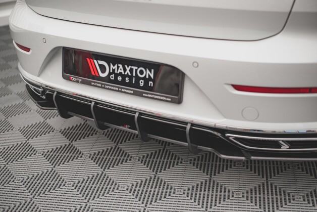 Street Pro Heckschürze Heck Ansatz Diffusor passend für VW Arteon R-Line Facelift SCHWARZ