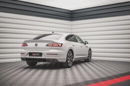 Street Pro Heckschürze Heck Ansatz Diffusor für VW Arteon R-Line Facelift schwarz-rot