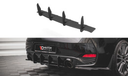 Street Pro Heckschürze Heck Ansatz Diffusor passend für Infiniti Q60 S Mk2 schwarz-rot