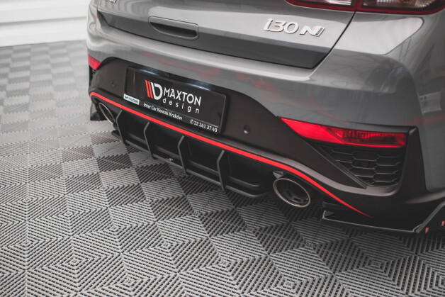 Street Pro Heckschürze Heck Ansatz Diffusor passend für Hyundai I30 N Hatchback Mk3 Facelift SCHWARZ
