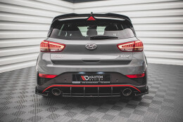 Street Pro Heckschürze Heck Ansatz Diffusor passend für Hyundai I30 N Hatchback Mk3 FL schwarz-rot