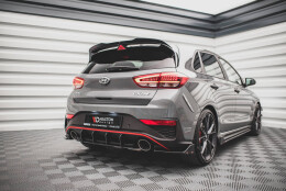 Street Pro Heckschürze Heck Ansatz Diffusor passend für Hyundai I30 N Hatchback Mk3 FL schwarz-rot