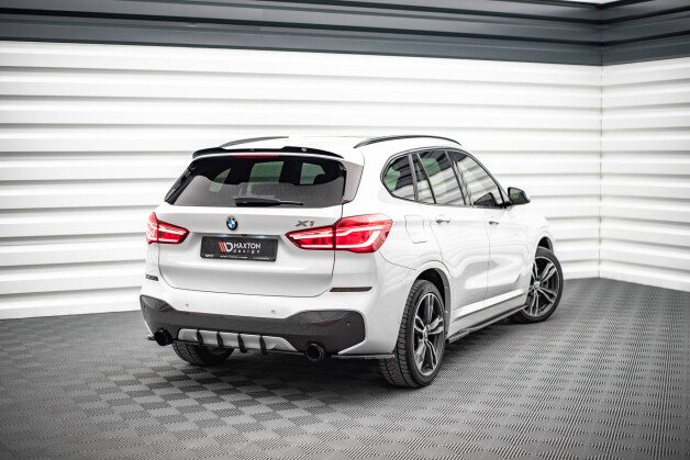 Street Pro Heckschürze Heck Ansatz Diffusor passend für BMW X1 M-Paket F48 schwarz-rot