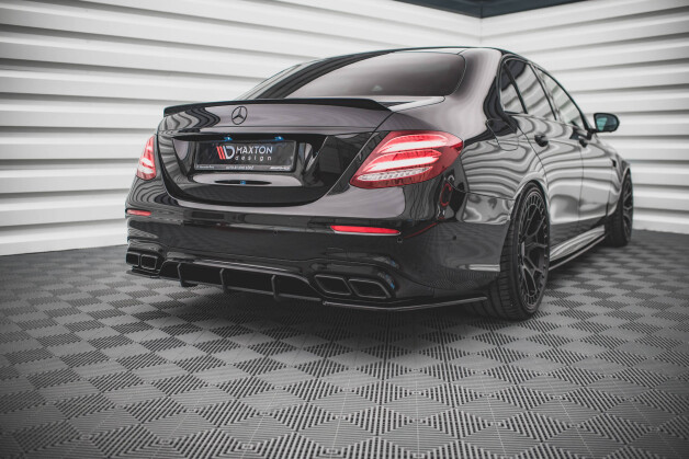 Street Pro Heckschürze Heck Ansatz Diffusor passend für Mercedes-Benz E63 AMG Kombi/Sedan S213/W213 schwarz-rot