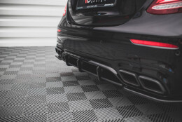 Street Pro Heckschürze Heck Ansatz Diffusor passend für Mercedes-Benz E63 AMG Kombi/Sedan S213/W213 schwarz-rot