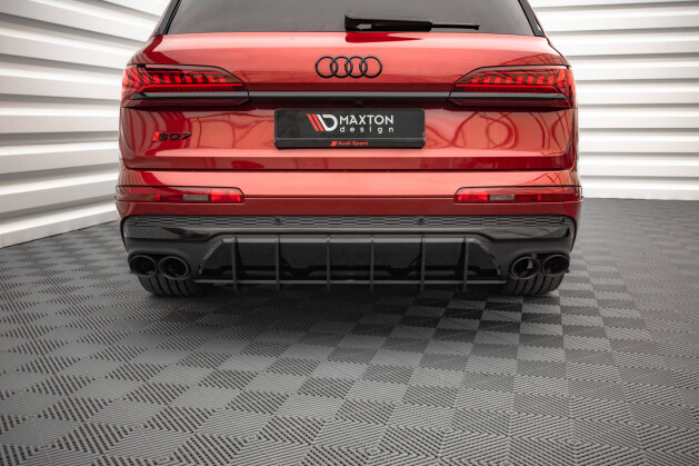 Street Pro Heckschürze Heck Ansatz Diffusor passend für Audi SQ7 /Q7 S-Line Mk2 (4M) FL ohne AHK SCHWARZ
