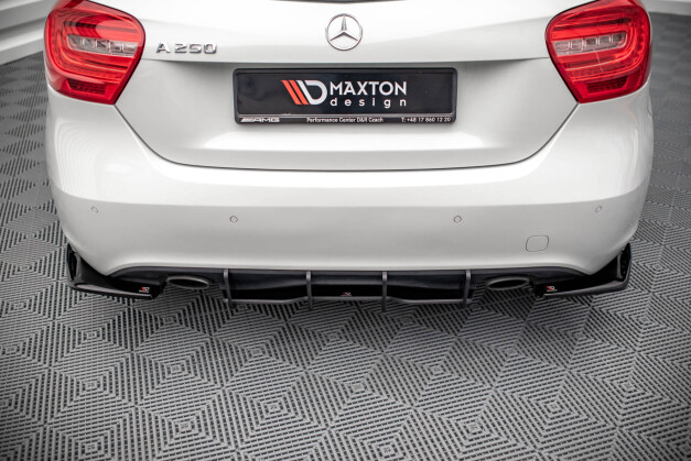 Street Pro Heckschürze Heck Ansatz Diffusor passend für Mercedes-Benz A W176 SCHWARZ