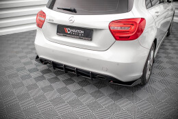 Street Pro Heckschürze Heck Ansatz Diffusor passend für Mercedes-Benz A W176 SCHWARZ