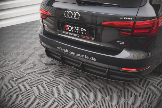Street Pro Heckschürze Heck Ansatz Diffusor passend für Audi A4 Avant B9 schwarz-rot