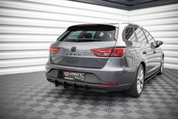 Street Pro Heckschürze Heck Ansatz Diffusor passend für Seat Leon FR Sportstourer Mk3 SCHWARZ