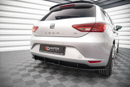 Street Pro Heckschürze Heck Ansatz Diffusor passend für Seat Leon Hatchback Mk3 schwarz-rot