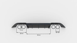 Heck Ansatz Diffusor passend für VW Golf R Mk7 schwarz Hochglanz