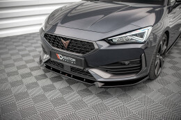 Cup Spoilerlippe Front Ansatz V.1 für Cupra Leon Mk1 schwarz Hochglanz