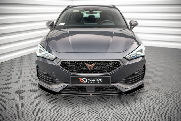 Cup Spoilerlippe Front Ansatz V.2 passend für Cupra Leon Mk1 schwarz Hochglanz
