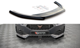 Cup Spoilerlippe Front Ansatz V.2 passend für Cupra Leon Mk1 schwarz Hochglanz