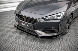 Cup Spoilerlippe Front Ansatz V.3 für Cupra Leon Mk1 schwarz Hochglanz