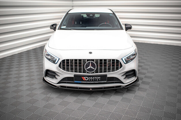 Cup Spoilerlippe Front Ansatz V.4 passend für Mercedes A35 AMG / AMG-Line W177 schwarz Hochglanz