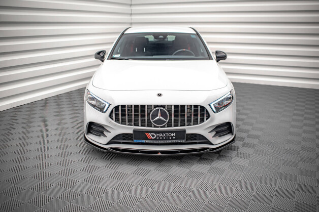 Cup Spoilerlippe Front Ansatz V.5 passend für Mercedes A35 AMG / AMG-Line W177 schwarz Hochglanz