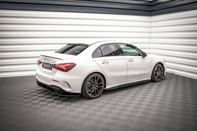 Seitenschweller Ansatz Cup Leisten V.2 passend für Mercedes A35 AMG / AMG-Line W177 schwarz Hochglanz