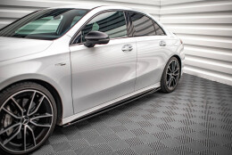 Seitenschweller Ansatz Cup Leisten V.2 passend für Mercedes A35 AMG / AMG-Line W177 schwarz Hochglanz