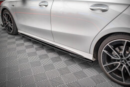 Seitenschweller Ansatz Cup Leisten V.2 passend für Mercedes A35 AMG / AMG-Line W177 schwarz Hochglanz
