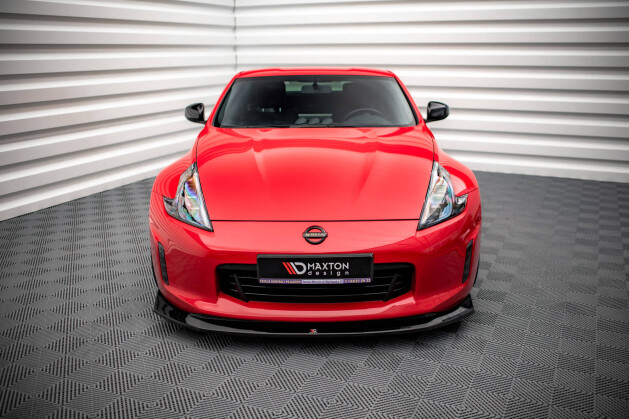 Cup Spoilerlippe Front Ansatz V.1 für Nissan 370Z FL schwarz Hochglanz