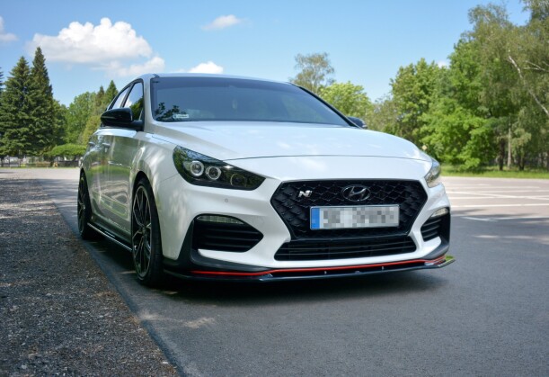 Cup Spoilerlippe Front Ansatz V.1 passend für HYUNDAI I30 Mk3 N schwarz Hochglanz