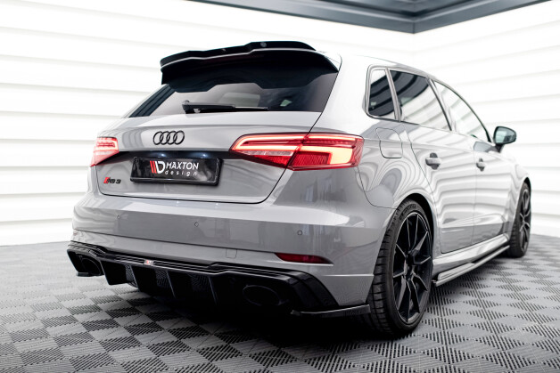 Heck Ansatz Diffusor V.2 passend für Audi RS3 8V Sportback Facelift schwarz Hochglanz