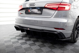 Heck Ansatz Diffusor V.2 passend für Audi RS3 8V Sportback Facelift schwarz Hochglanz
