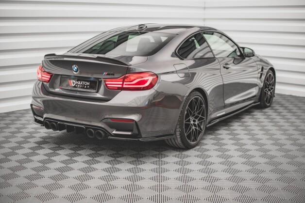 Heck Ansatz Flaps Diffusor V.3 passend für BMW M4 F82 schwarz Hochglanz