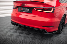 Heck Ansatz Diffusor passend für Audi S3 Limousine 8V schwarz Hochglanz