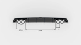 Heck Ansatz Diffusor passend für Audi S3 Limousine 8V schwarz Hochglanz