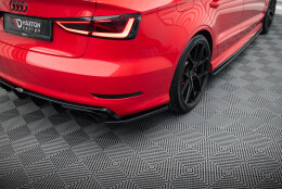 Heck Ansatz Flaps Diffusor passend für Audi S3 Limousine 8V schwarz Hochglanz