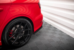 Heck Ansatz Flaps Diffusor passend für Audi S3 Limousine 8V schwarz Hochglanz