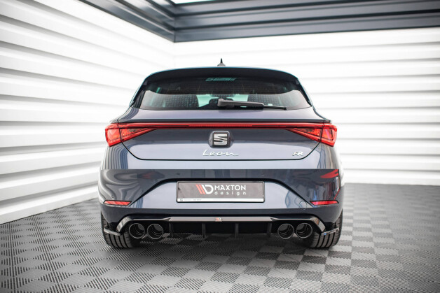 Heck Ansatz Flaps Diffusor für Seat Leon FR Hatchback Mk4 schwarz Hochglanz