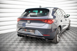 Heck Ansatz Flaps Diffusor für Seat Leon FR Hatchback Mk4 schwarz Hochglanz