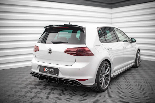 Street Pro Heck Ansatz Flaps Diffusor passend für VW Golf R Mk7 rot+ Hochglanz Flaps