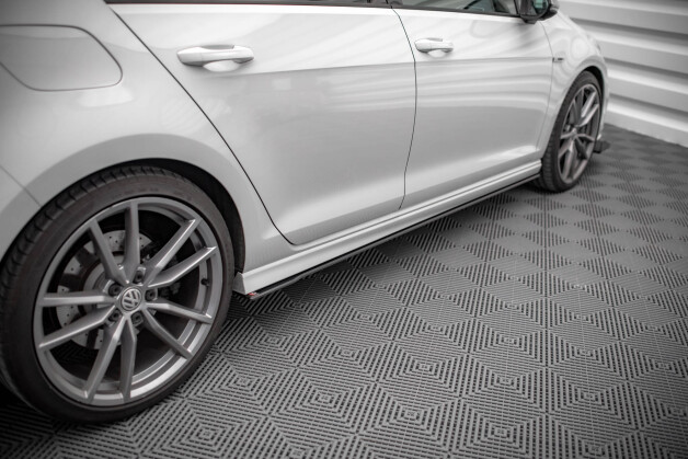 Street Pro Seitenschweller Ansatz Cup Leisten passend für VW Golf R Mk7 rot