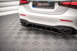 Mittlerer Cup Diffusor Heck Ansatz V.1 passend für Mercedes A 35 AMG Limousine V177 schwarz Hochglanz